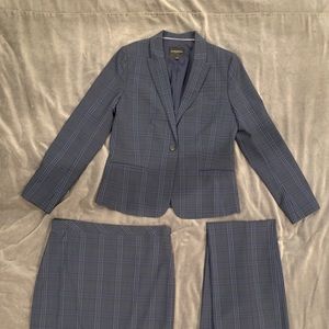 Banana Republic 3-Piece Suit Size 10 Blue Plaid